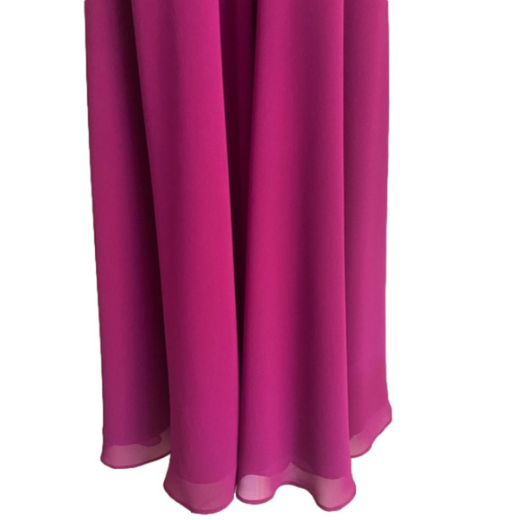 HOST PICK! NWOT #Barbiecore Halter Dress w/ Empire Waist & Chiffon Overlay. - Picture 5 of 14